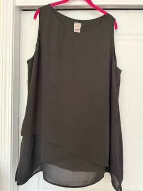 Chico's Sleeveless Long Tunic With Sheer Fabric Layers